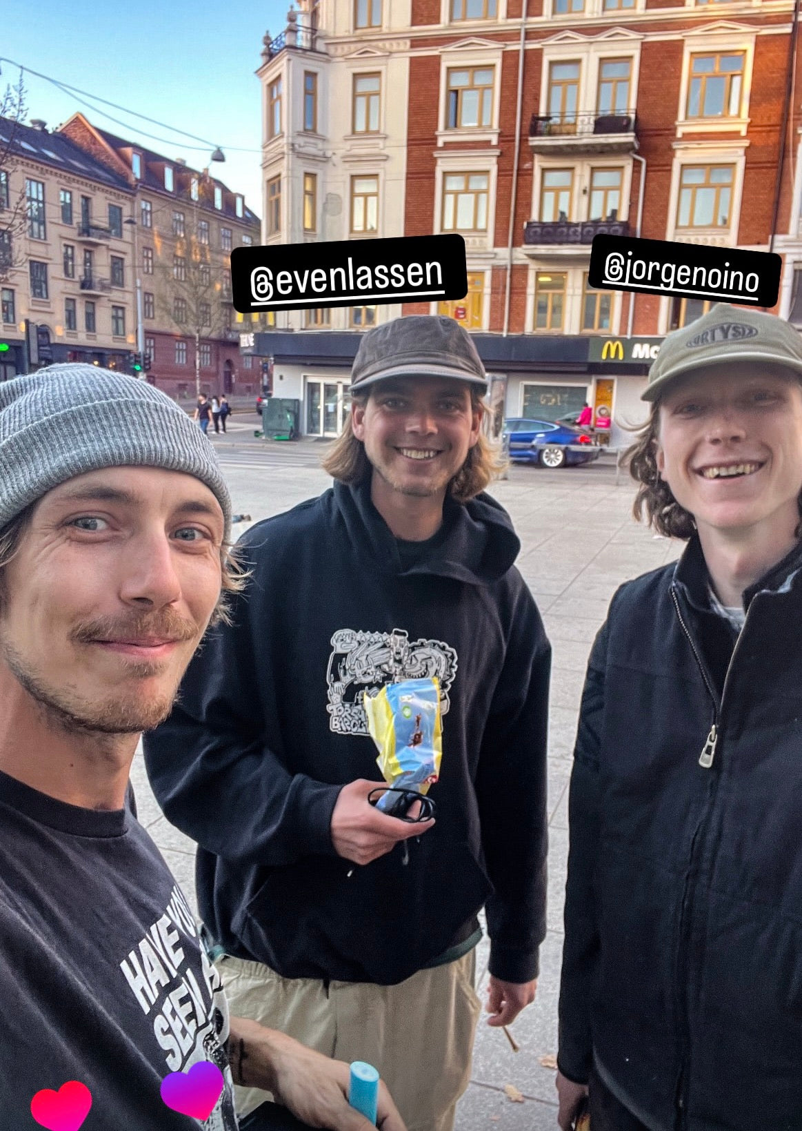Skateboarding in Oslo, Norway: Mike Boisvert with Even Lassen and a friend. Photo by Mike Boisvert / The Skate Nomad