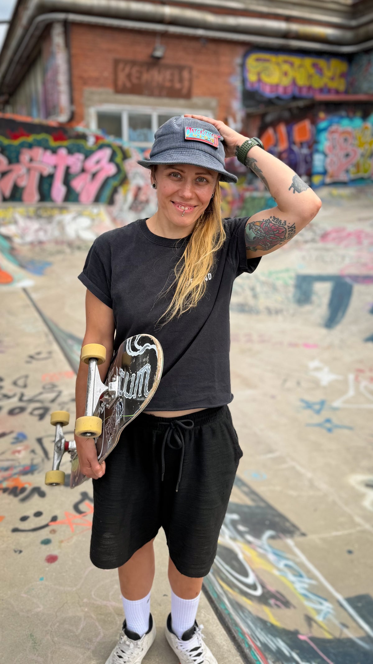 Skateboarding in Tampere, Finland: Heini Luotola at the Kenneli DIY. Photo by Mike Boisvert / The Skate Nomad